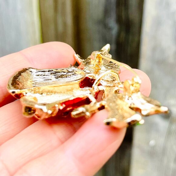 Christmas Bell Brooch Rhinestone Christmas Bell Pin Christmas Bell Pendant - Picture 5 of 5